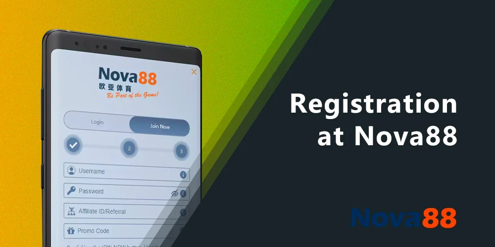Registering at Nova88 app