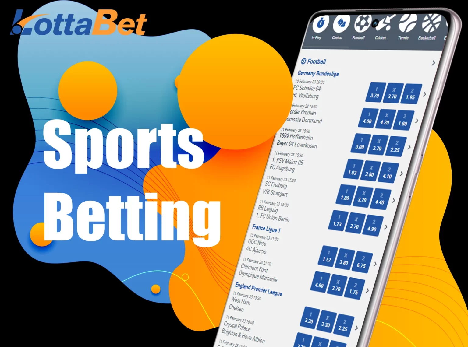 Sports bets at Lottabet app